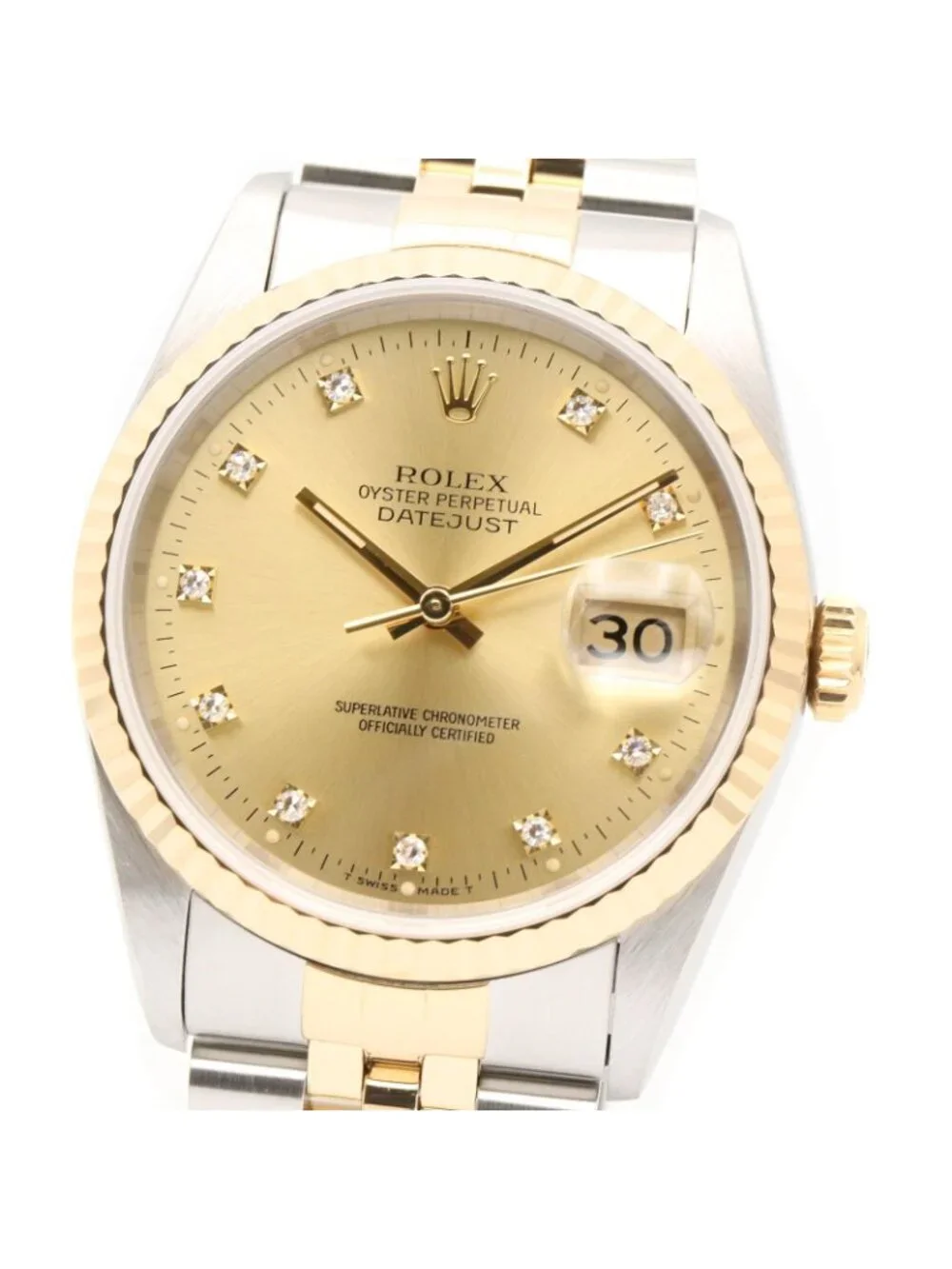 Rolex Watch Datejust Diamond 18k Stainless Steel